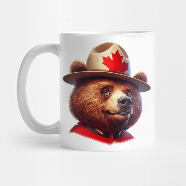 Canadian Mountie Bear Illustration by Dmytro